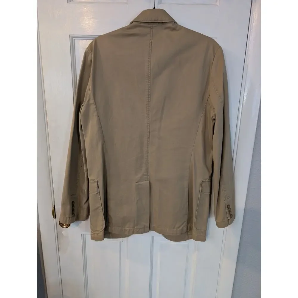 J.Crew 100% Cotton Unstructured Blazer Khaki Chino Small
